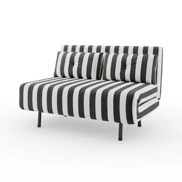 2-Seater Sofa Bed with Storage - Black, Fabric
