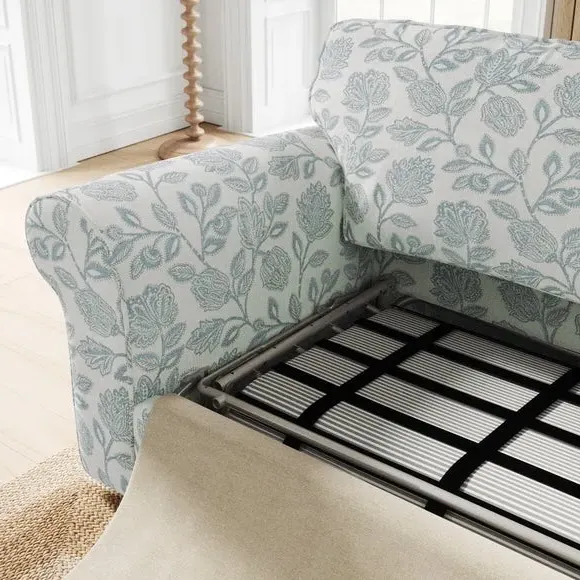 2-Seater Sofa Bed with Storage - Blue, Fabric