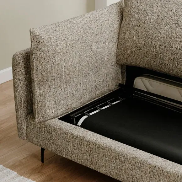 2-Seater Sofa Bed with Storage - Bronze, Chenille