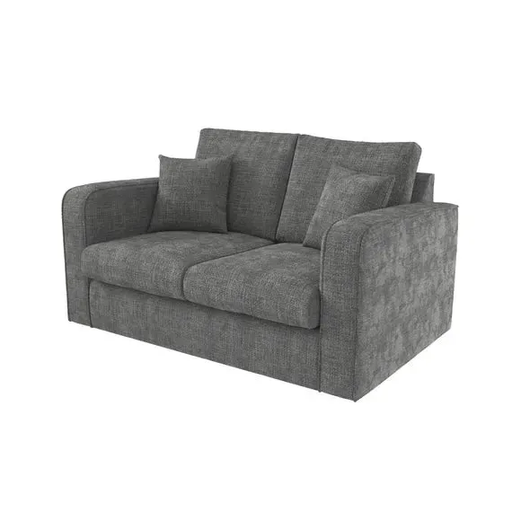 2-Seater Sofa Bed with Storage - Charcoal, Chenille
