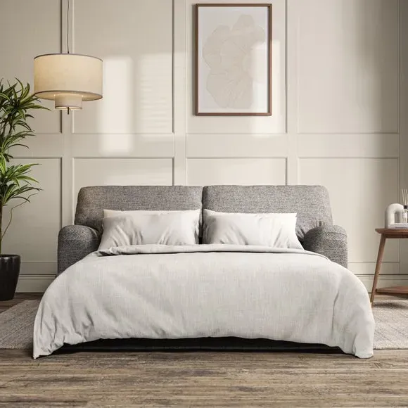 2-Seater Sofa Bed with Storage - Charcoal, Fabric