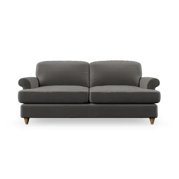 2-Seater Sofa Bed with Storage - Charcoal, Velvet