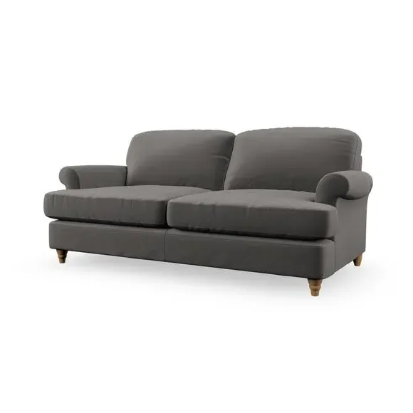 2-Seater Sofa Bed with Storage - Charcoal, Velvet