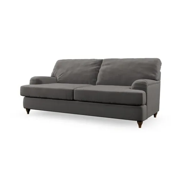 2-Seater Sofa Bed with Storage - Charcoal, Velvet