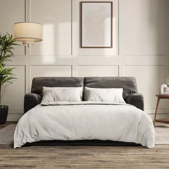 2-Seater Sofa Bed with Storage - Charcoal, Velvet