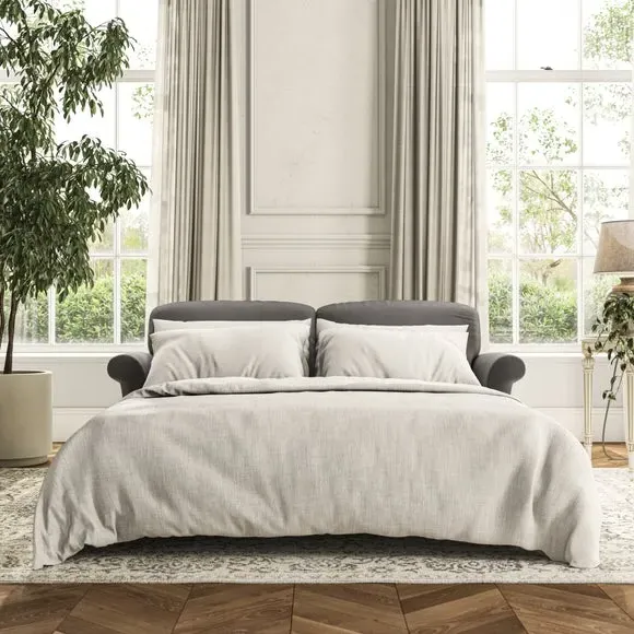 2-Seater Sofa Bed with Storage - Charcoal, Velvet image