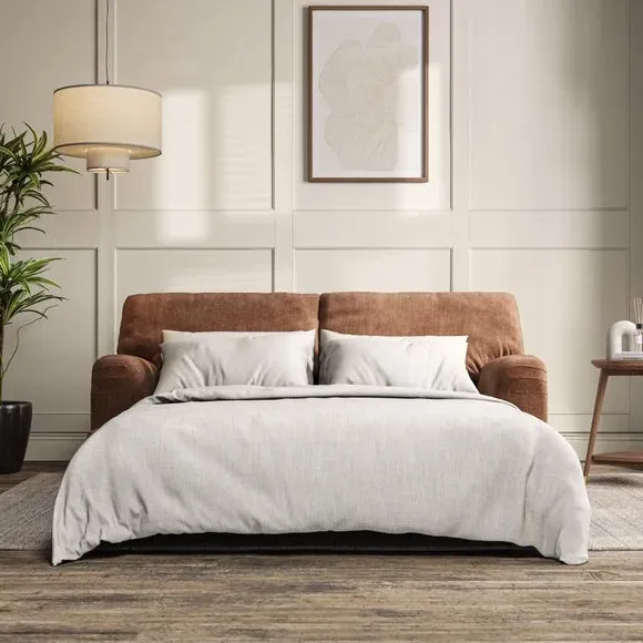 2-Seater Sofa Bed with Storage - Clay, Chenille