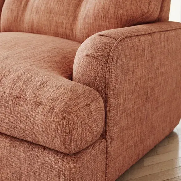 2-Seater Sofa Bed with Storage - Clay, Faux Linen