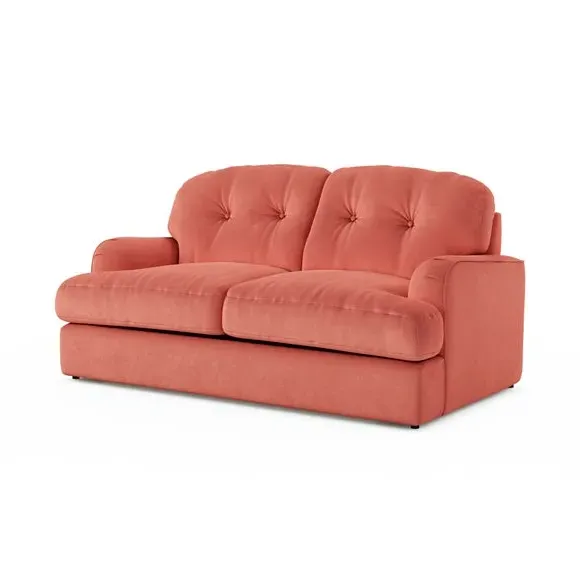 2-Seater Sofa Bed with Storage - Coral, Velvet