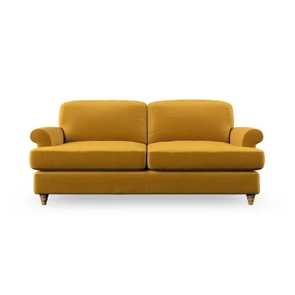 2-Seater Sofa Bed with Storage - Gold, Velvet