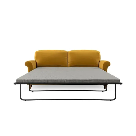 2-Seater Sofa Bed with Storage - Gold, Velvet