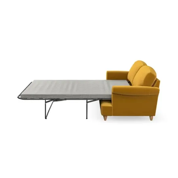 2-Seater Sofa Bed with Storage - Gold, Velvet