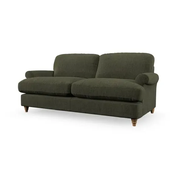 2-Seater Sofa Bed with Storage - Green, Chenille