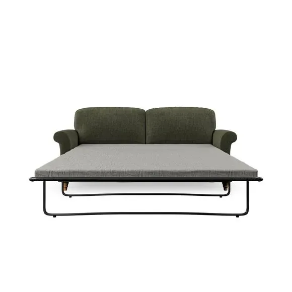 2-Seater Sofa Bed with Storage - Green, Chenille