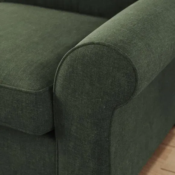2-Seater Sofa Bed with Storage - Green, Chenille