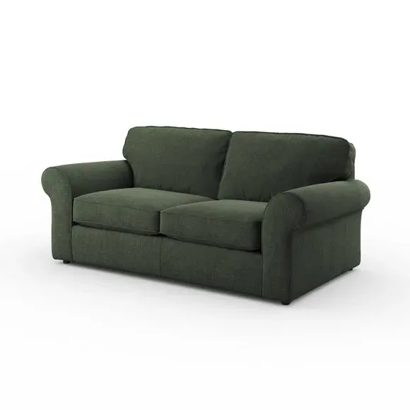 2-Seater Sofa Bed with Storage - Green, Chenille