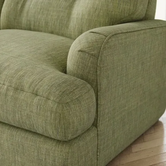 2-Seater Sofa Bed with Storage - Green, Faux Linen