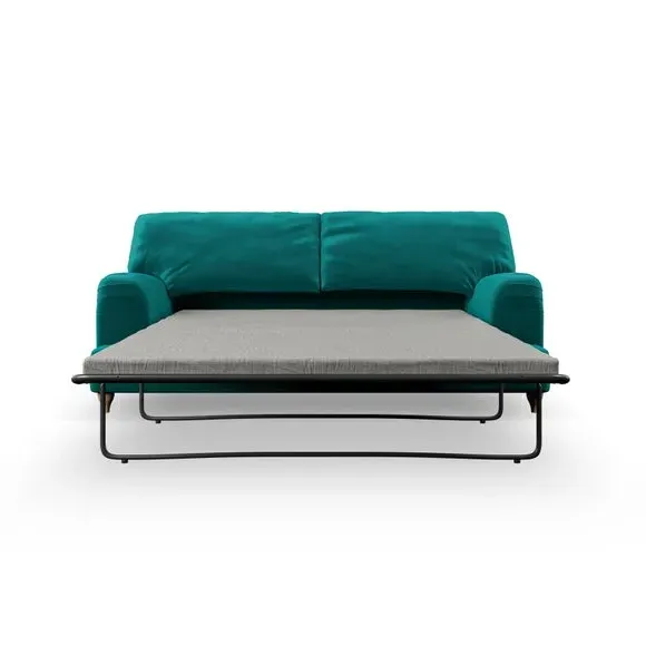 2-Seater Sofa Bed with Storage - Green, Velvet