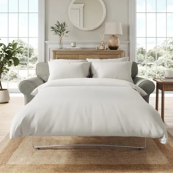 2-Seater Sofa Bed with Storage - Grey, Chenille