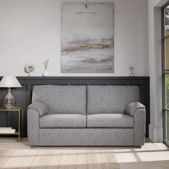 2-Seater Sofa Bed with Storage - Grey, Fabric