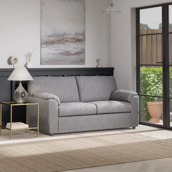 2-Seater Sofa Bed with Storage - Grey, Fabric