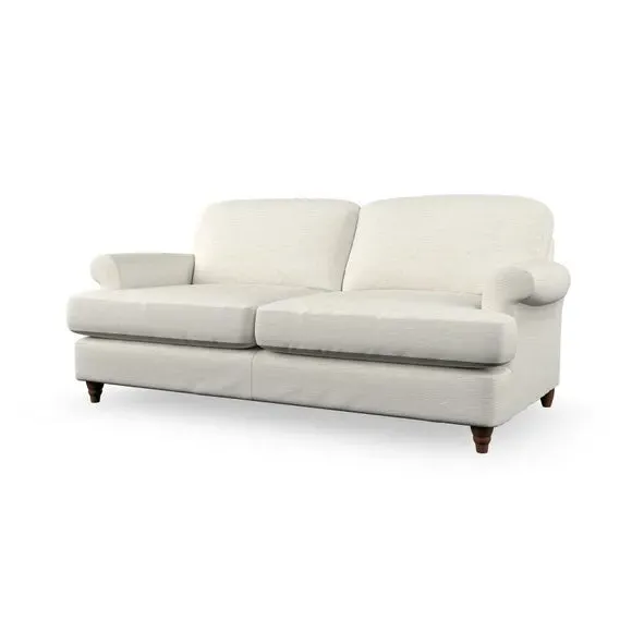 2-Seater Sofa Bed with Storage - Ivory, Chenille