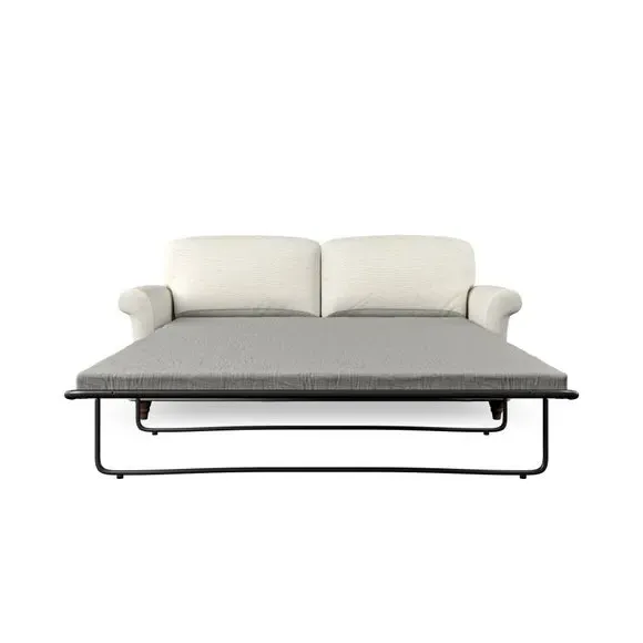 2-Seater Sofa Bed with Storage - Ivory, Chenille