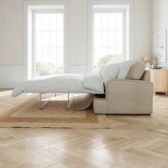 2-Seater Sofa Bed with Storage - Mole, Faux Linen