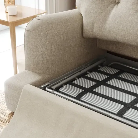 2-Seater Sofa Bed with Storage - Mole, Faux Linen