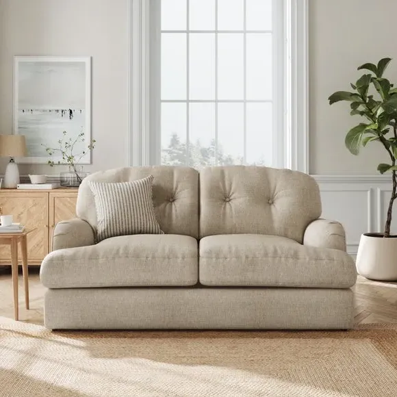 2-Seater Sofa Bed with Storage - Mole, Faux Linen