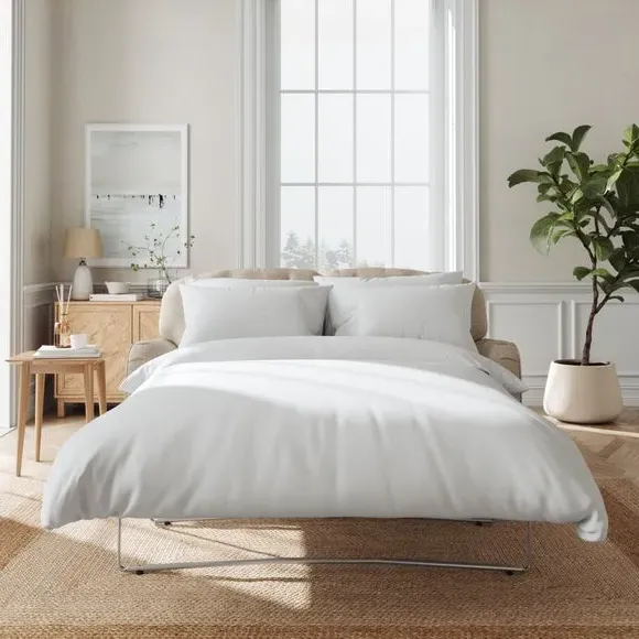 2-Seater Sofa Bed with Storage - Mole, Faux Linen
