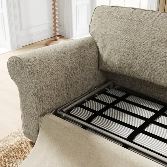 2-Seater Sofa Bed with Storage - Mushroom, Chenille