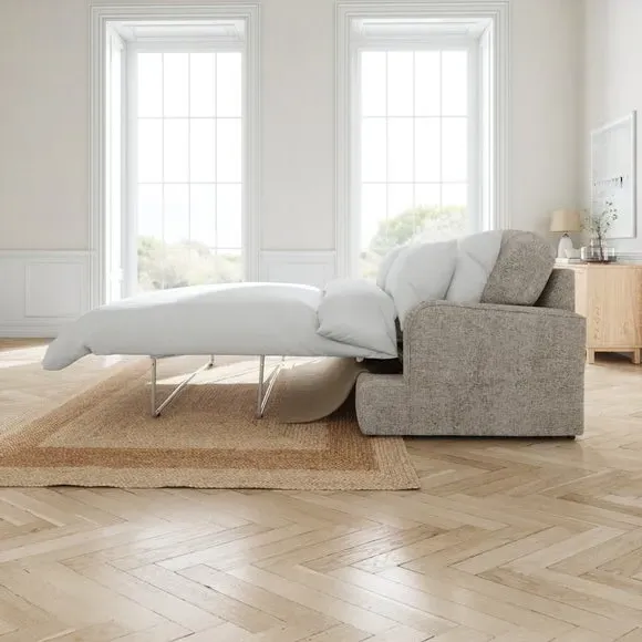 2-Seater Sofa Bed with Storage - Mushroom, Chenille