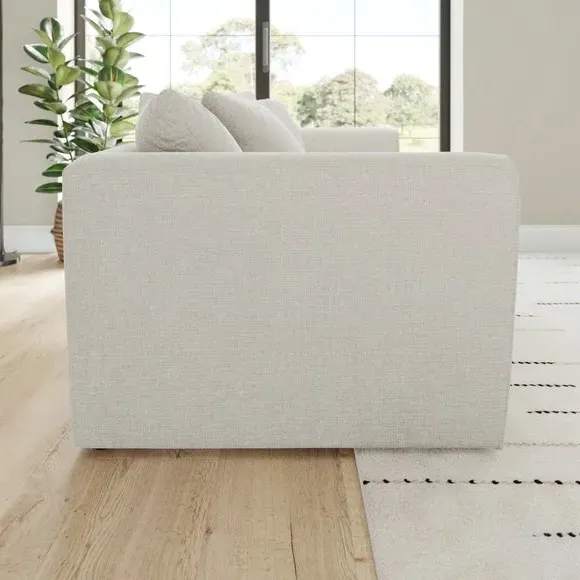 2-Seater Sofa Bed with Storage - Natural, Chenille