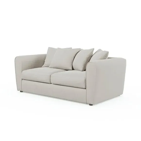 2-Seater Sofa Bed with Storage - Natural, Chenille