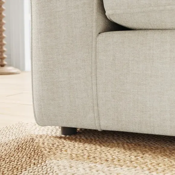 2-Seater Sofa Bed with Storage - Natural, Chenille