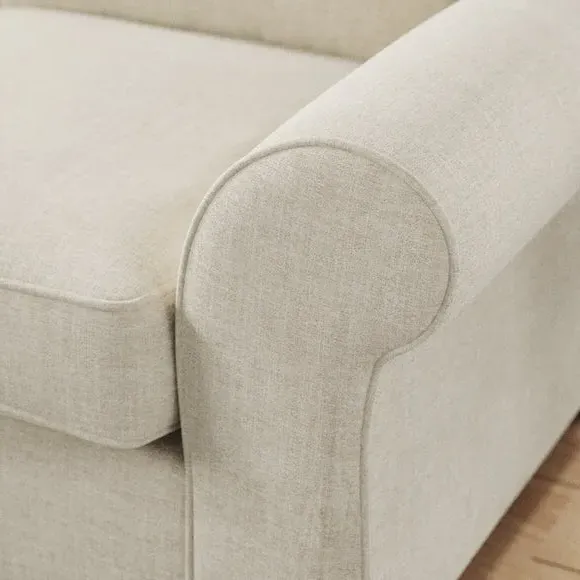 2-Seater Sofa Bed with Storage - Natural, Chenille