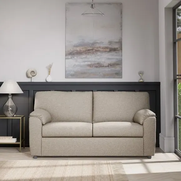 2-Seater Sofa Bed with Storage - Natural, Fabric
