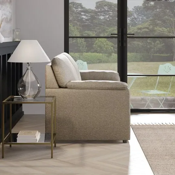 2-Seater Sofa Bed with Storage - Natural, Fabric