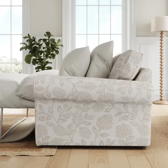 2-Seater Sofa Bed with Storage - Natural, Fabric