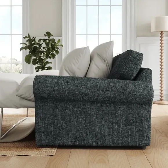 2-Seater Sofa Bed with Storage - Navy, Chenille