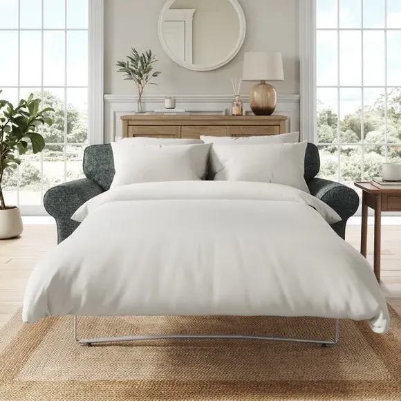 2-Seater Sofa Bed with Storage - Navy, Chenille