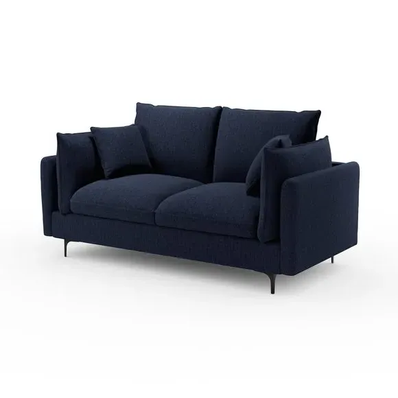 2-Seater Sofa Bed with Storage - Navy, Chenille