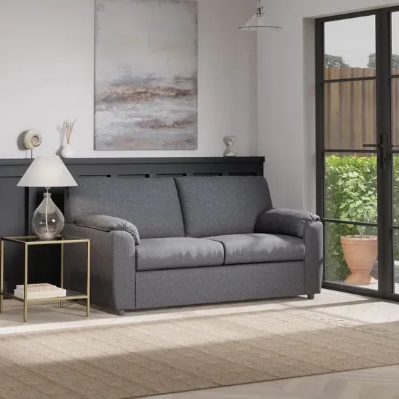 2-Seater Sofa Bed with Storage - Navy, Fabric
