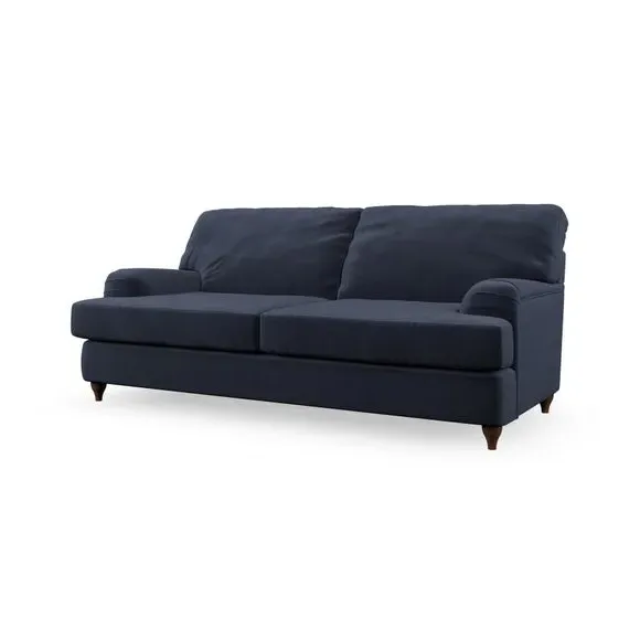 2-Seater Sofa Bed with Storage - Navy, Velvet