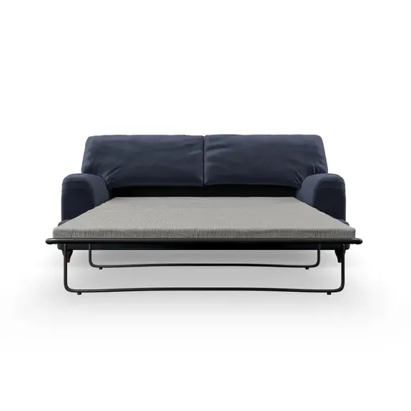 2-Seater Sofa Bed with Storage - Navy, Velvet