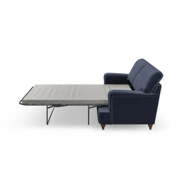 2-Seater Sofa Bed with Storage - Navy, Velvet