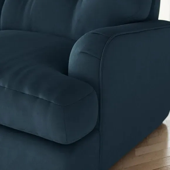 2-Seater Sofa Bed with Storage - Navy, Velvet