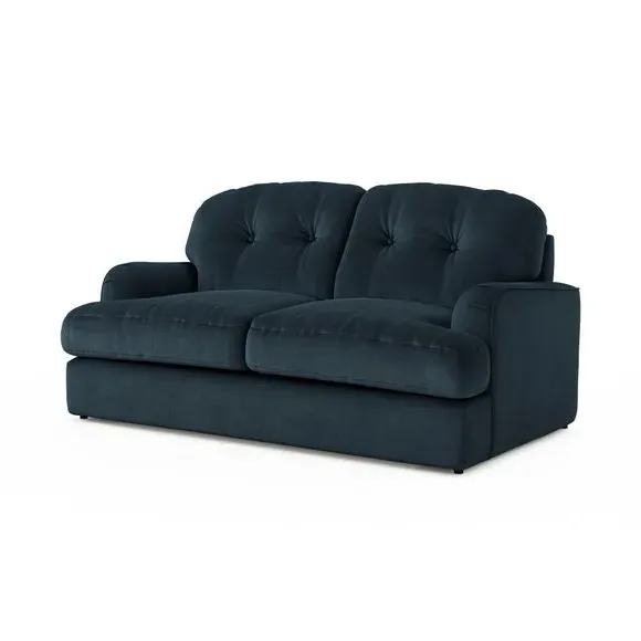 2-Seater Sofa Bed with Storage - Navy, Velvet