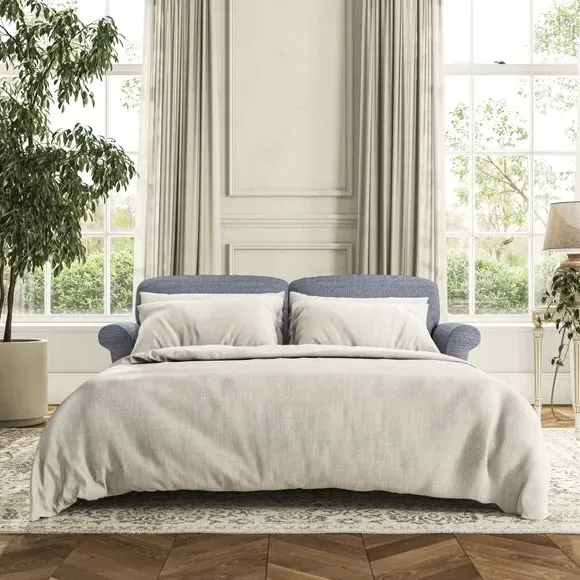 2-Seater Sofa Bed with Storage - Navy
